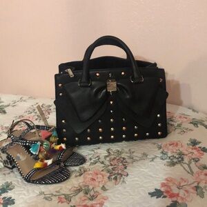 Betsy Johnson black bow and studded handbag. Great condition. Mom used few times